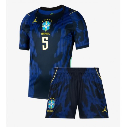 Brasilien Casemiro #5 Replika Bortatröja Barn VM 2026 Kortärmad (+ Korta byxor)